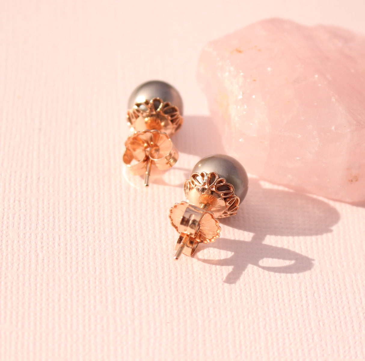 Tahitian pearl studs