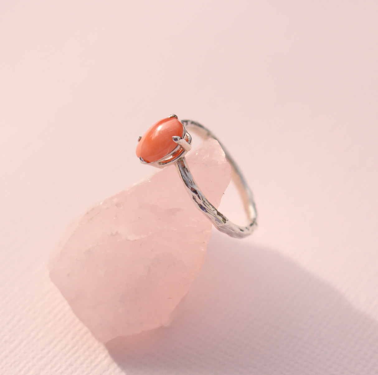 Organic Coral Ring in Sterling Silver
