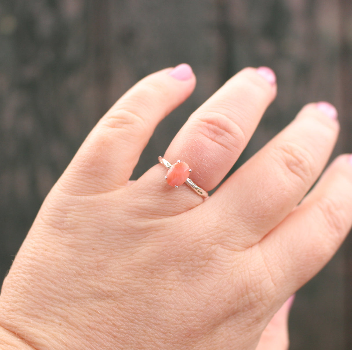 Organic Coral Ring in Sterling Silver