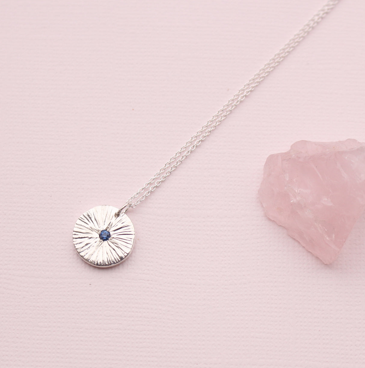 Starburst Medallion necklace with Sapphire