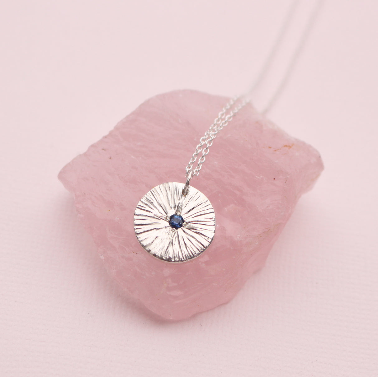Starburst Medallion necklace with Sapphire
