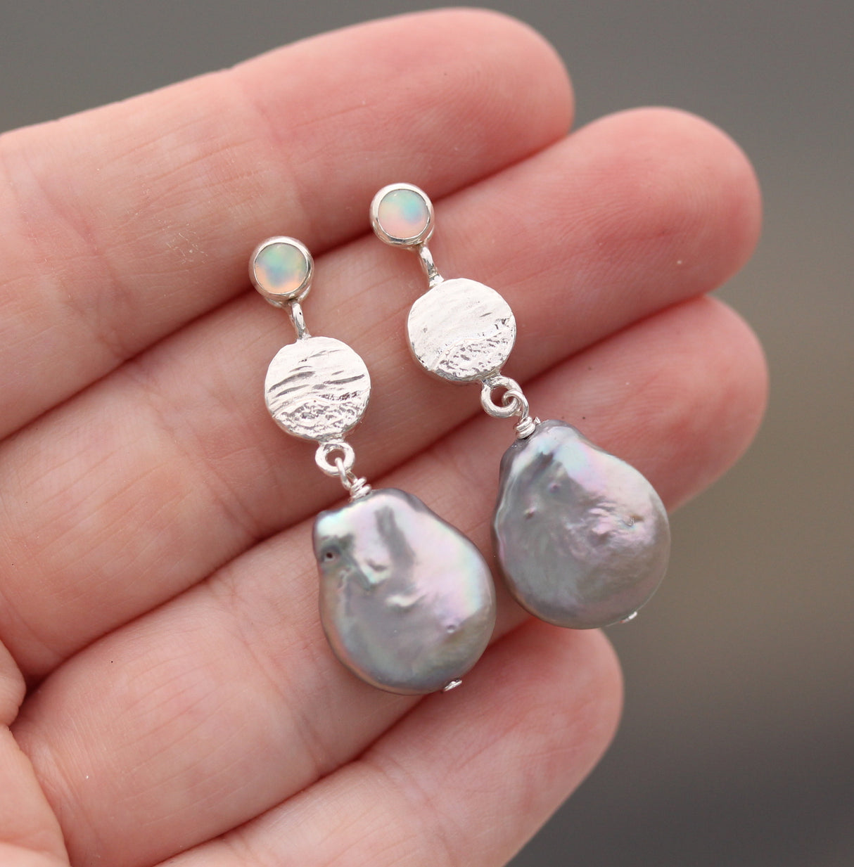 Opal Sand and Water drop earrings