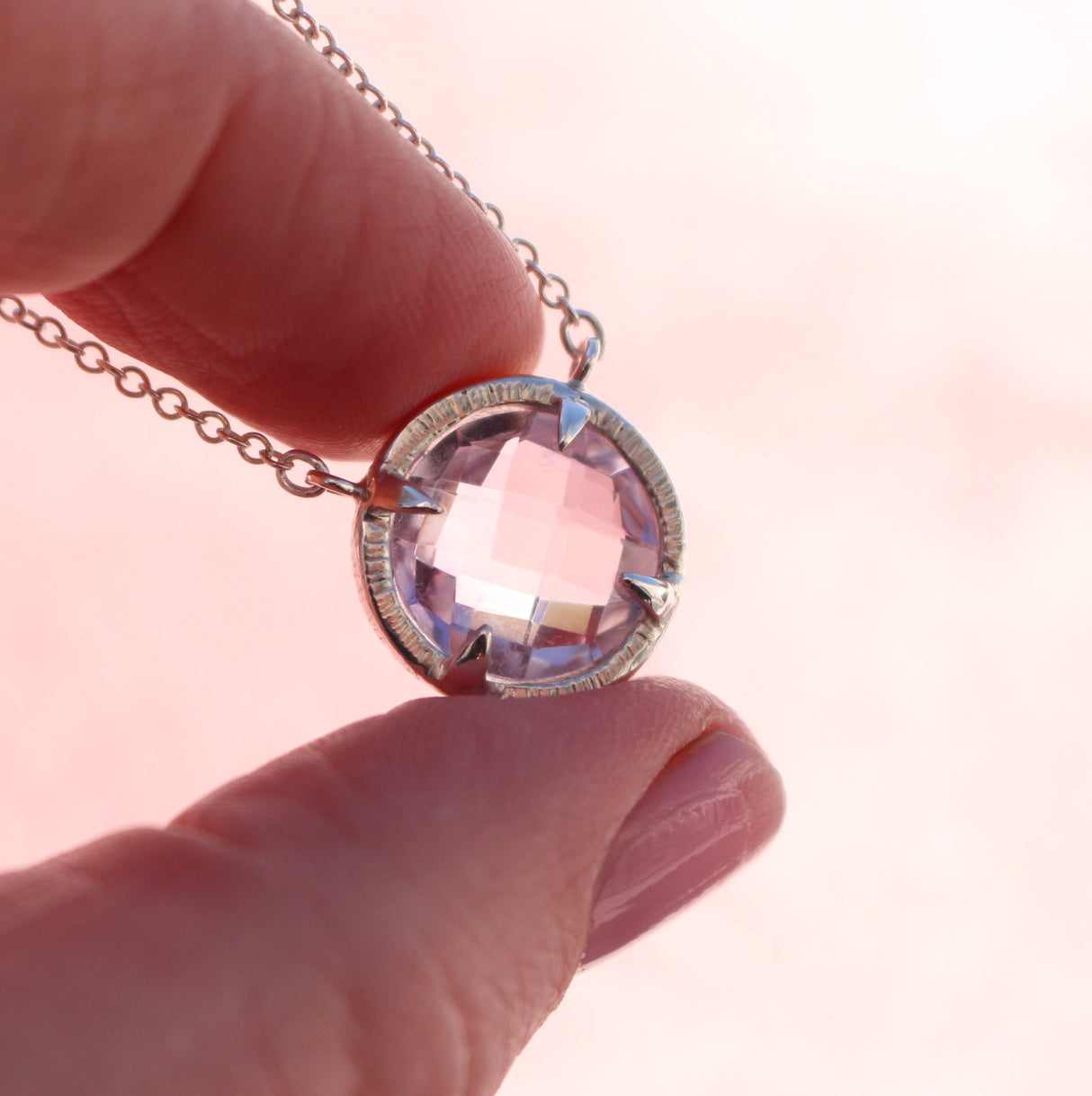 Amethyst Aster Coin Necklace