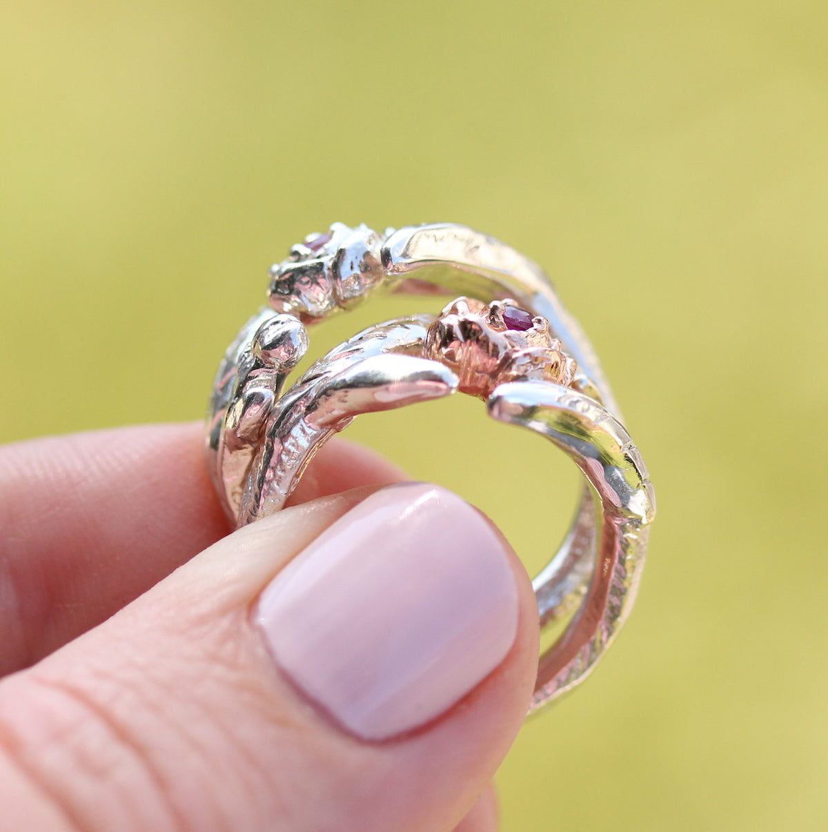 peony ring with pink tourmaline