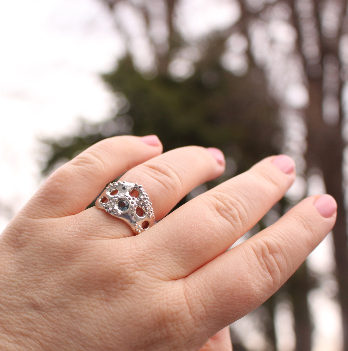Seafoam Aquamarine & Diamond Ring - Kathryn Rebecca