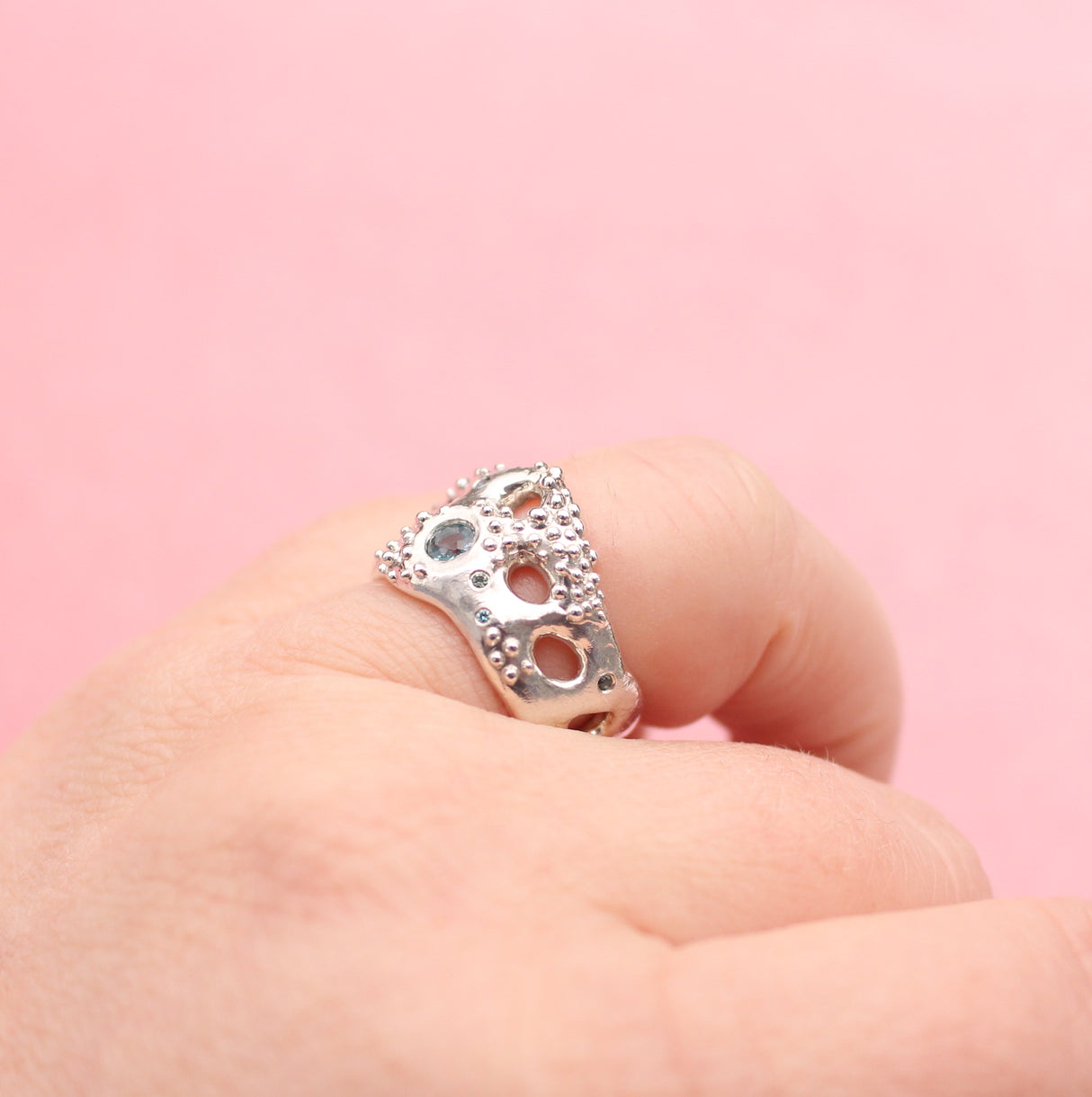 Seafoam Aquamarine & Diamond Ring - Kathryn Rebecca