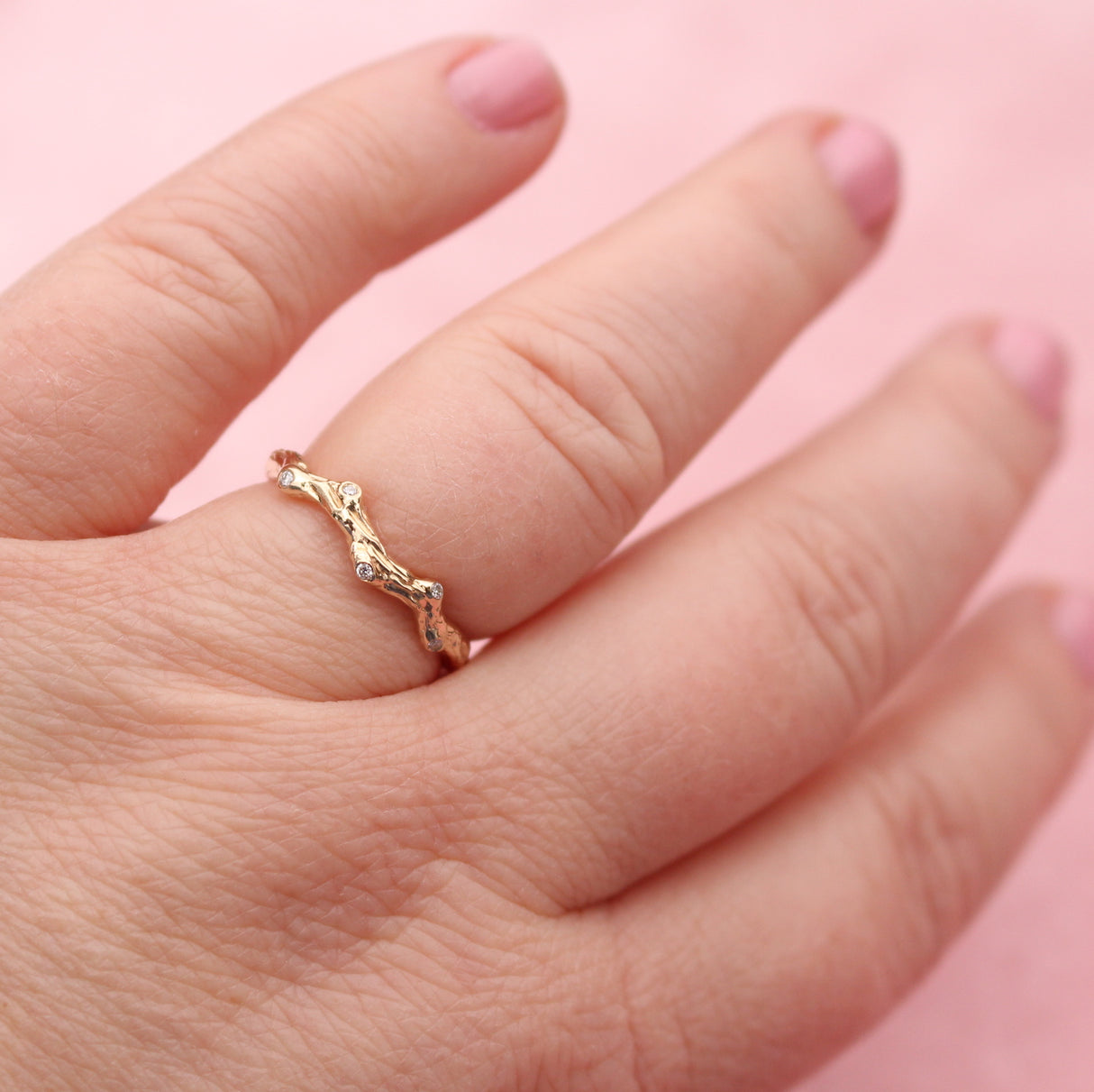 Branch and knot with diamonds band - Kathryn Rebecca