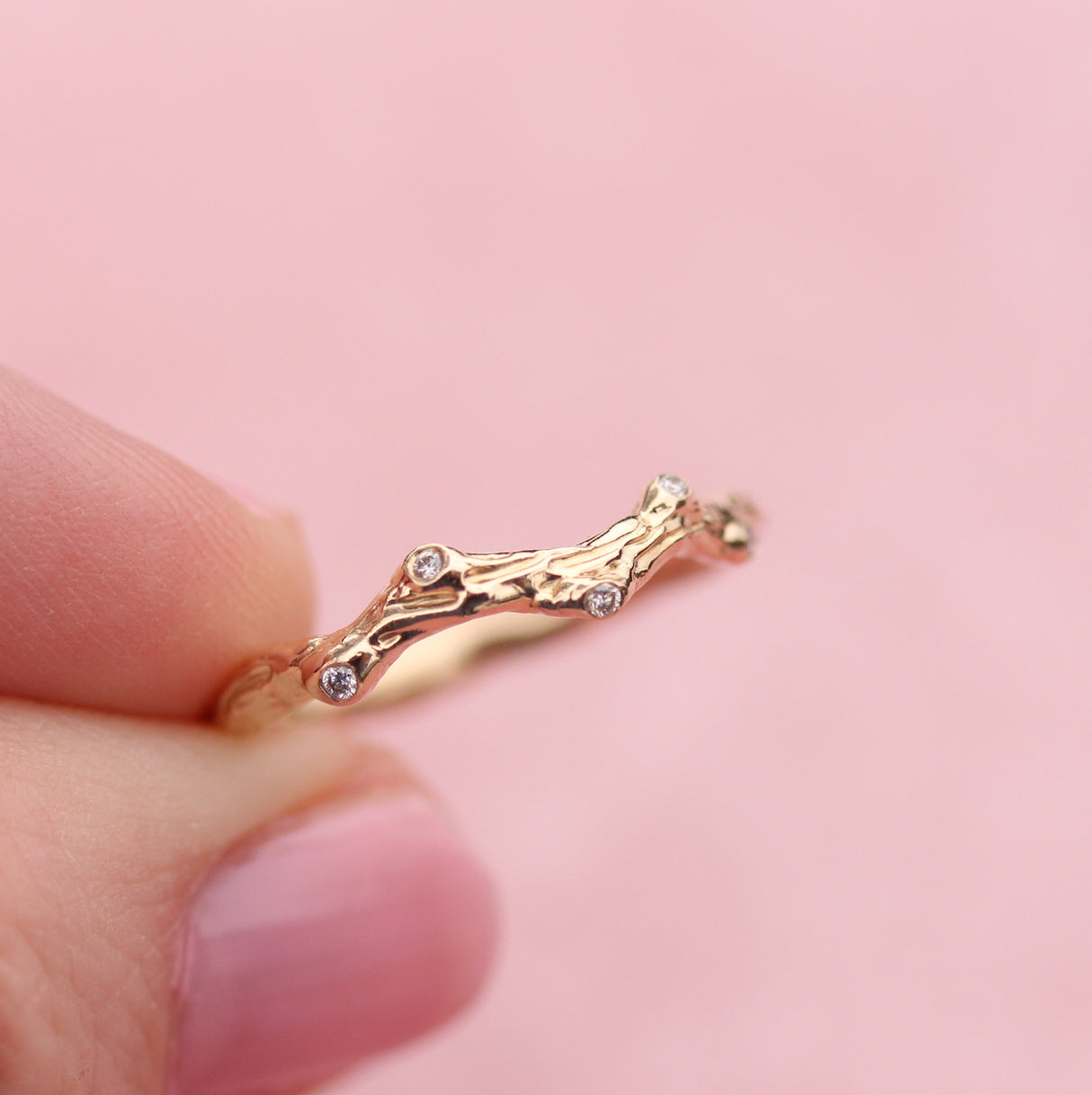 Branch and knot with diamonds band - Kathryn Rebecca