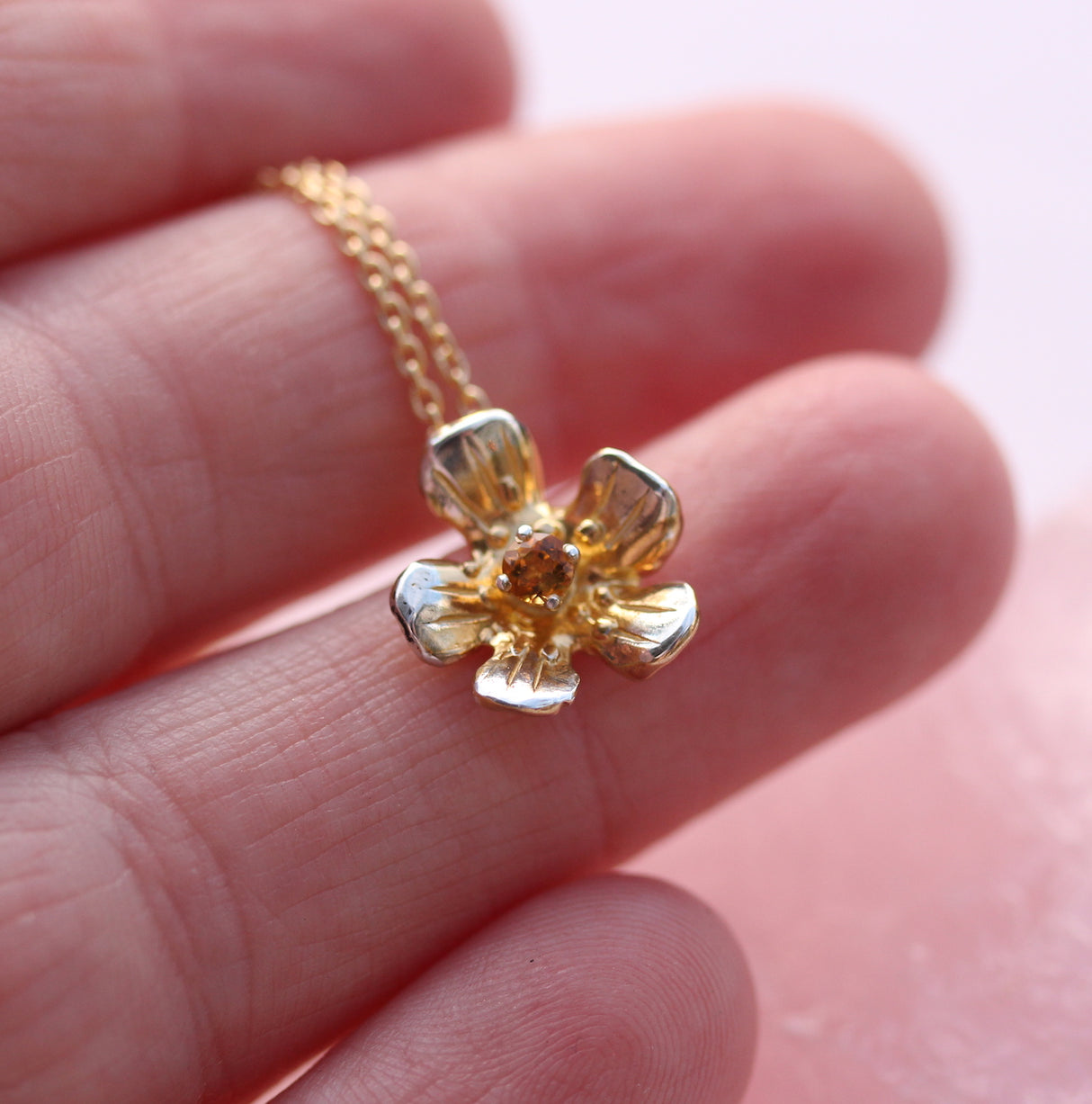 Golden Glow - buttercup necklace with gemstone