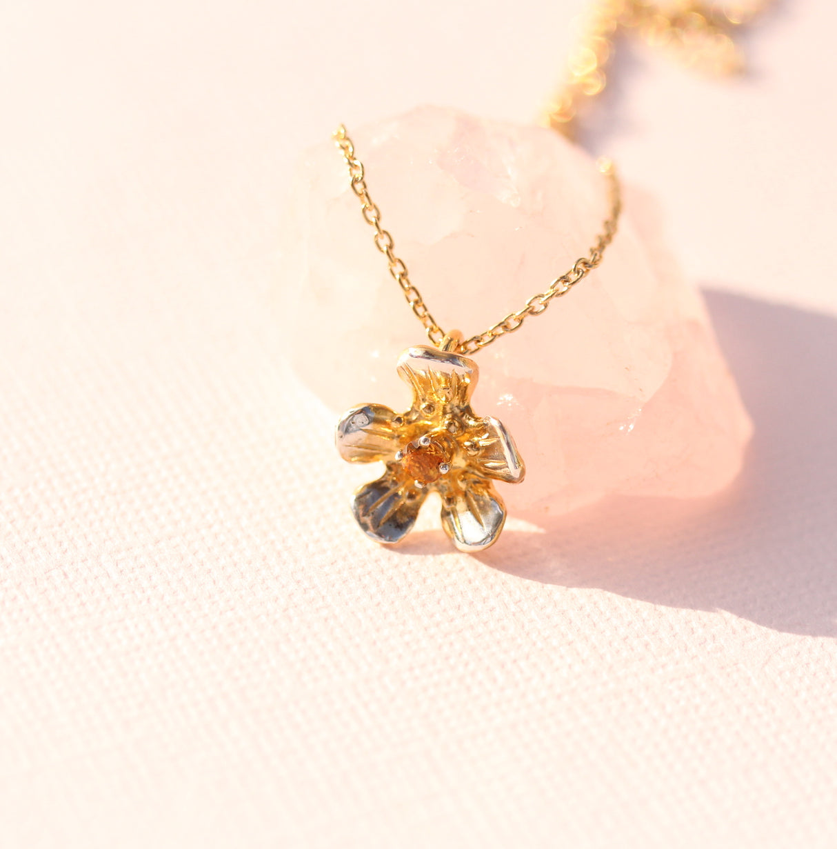 Golden Glow - buttercup necklace with gemstone
