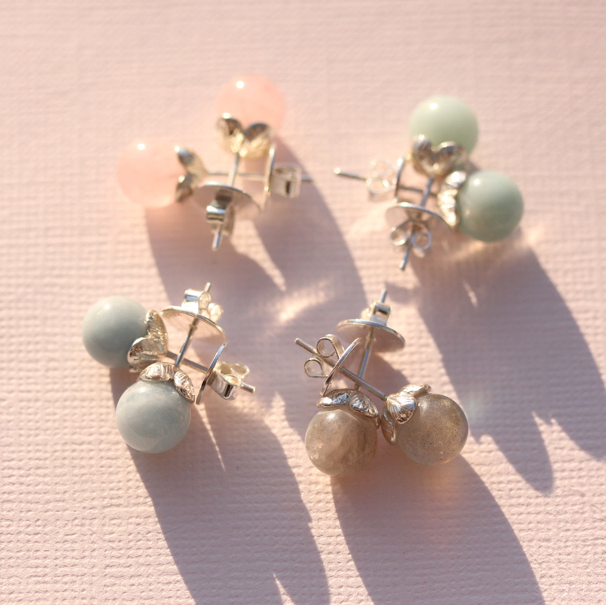 Four-Leaf Clover Gemstone Earrings