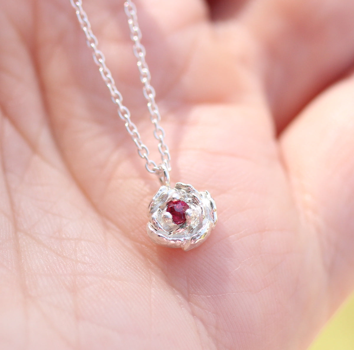 peony colourful gemstone necklace