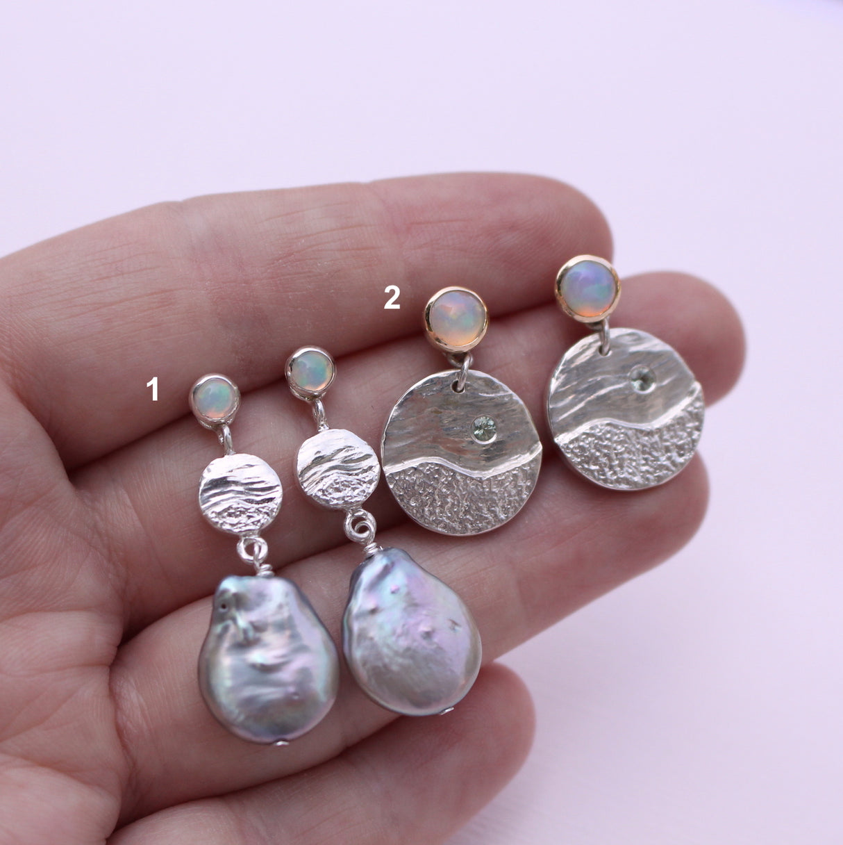 Opal Sand and Water drop earrings