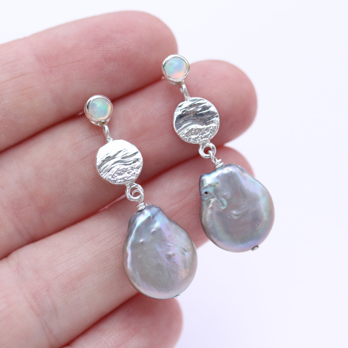 Opal Sand and Water drop earrings