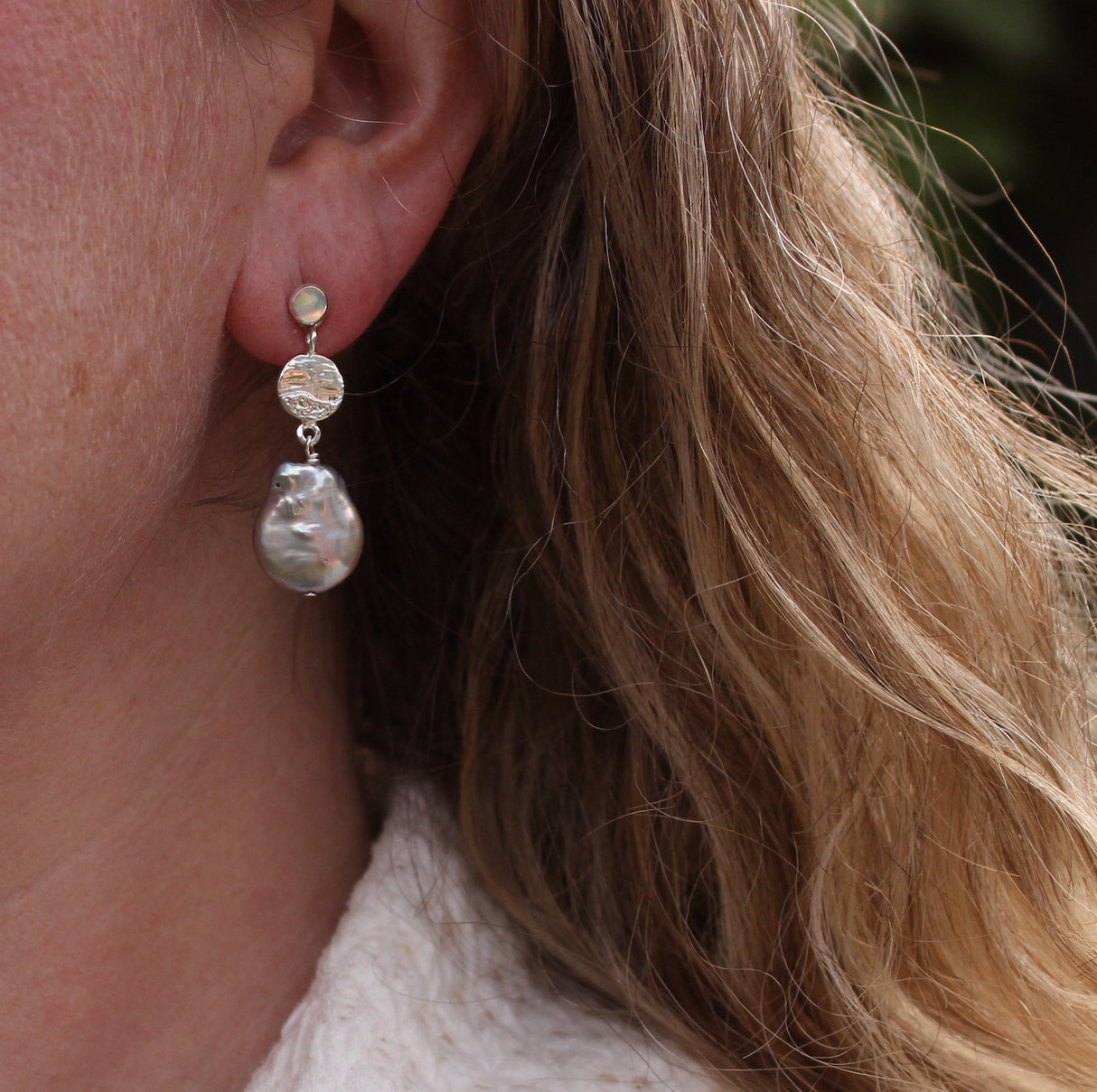 Opal Sand and Water drop earrings