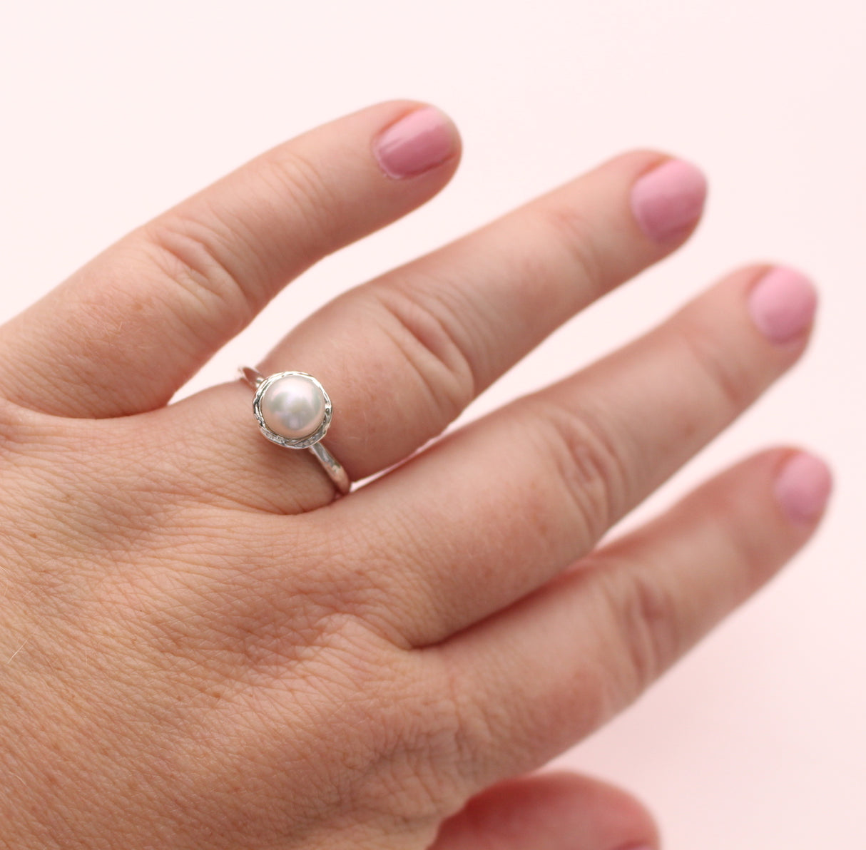 Freshwater Pearl Nest Ring in Sterling Silver
