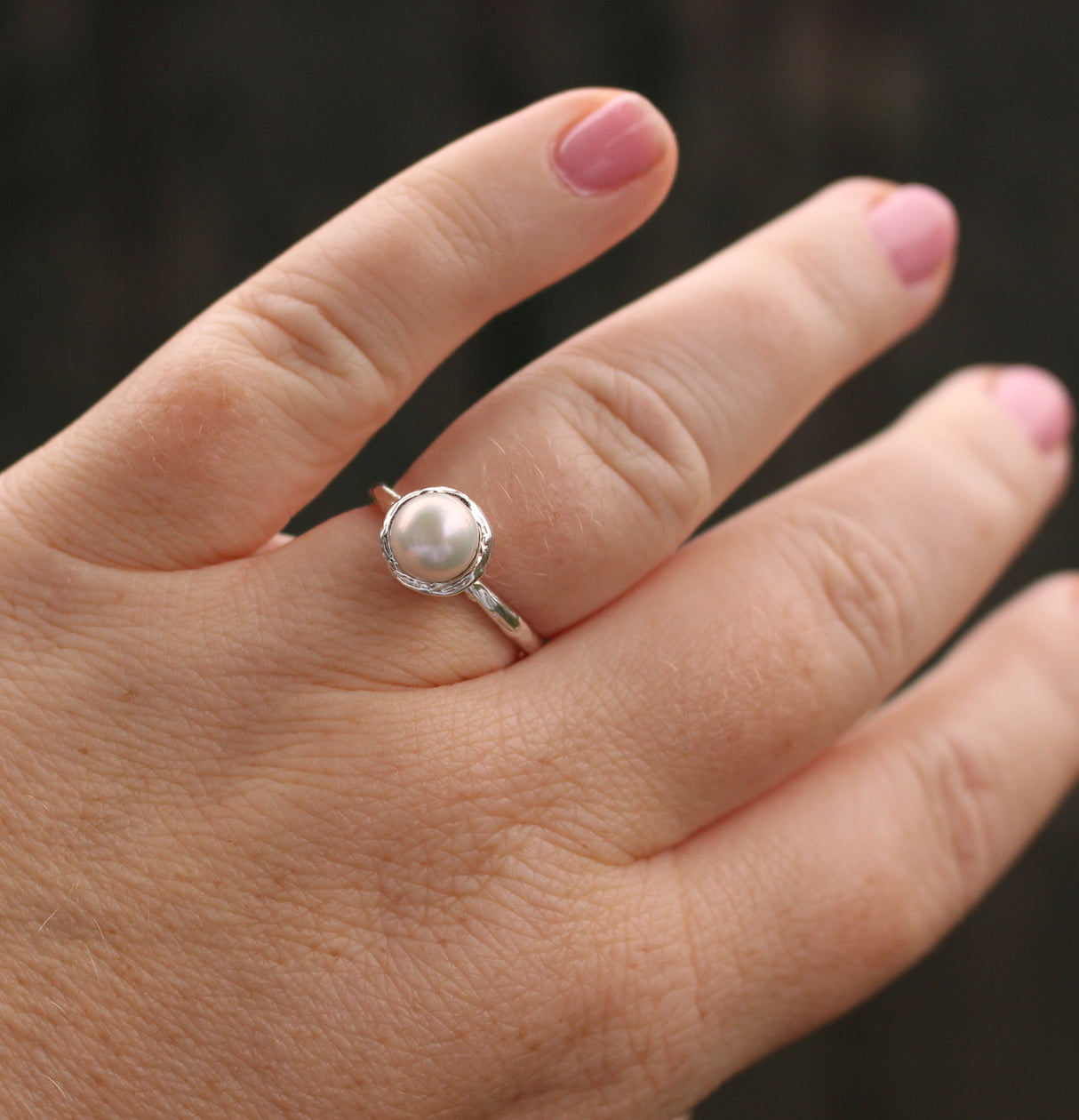 Freshwater Pearl Nest Ring in Sterling Silver