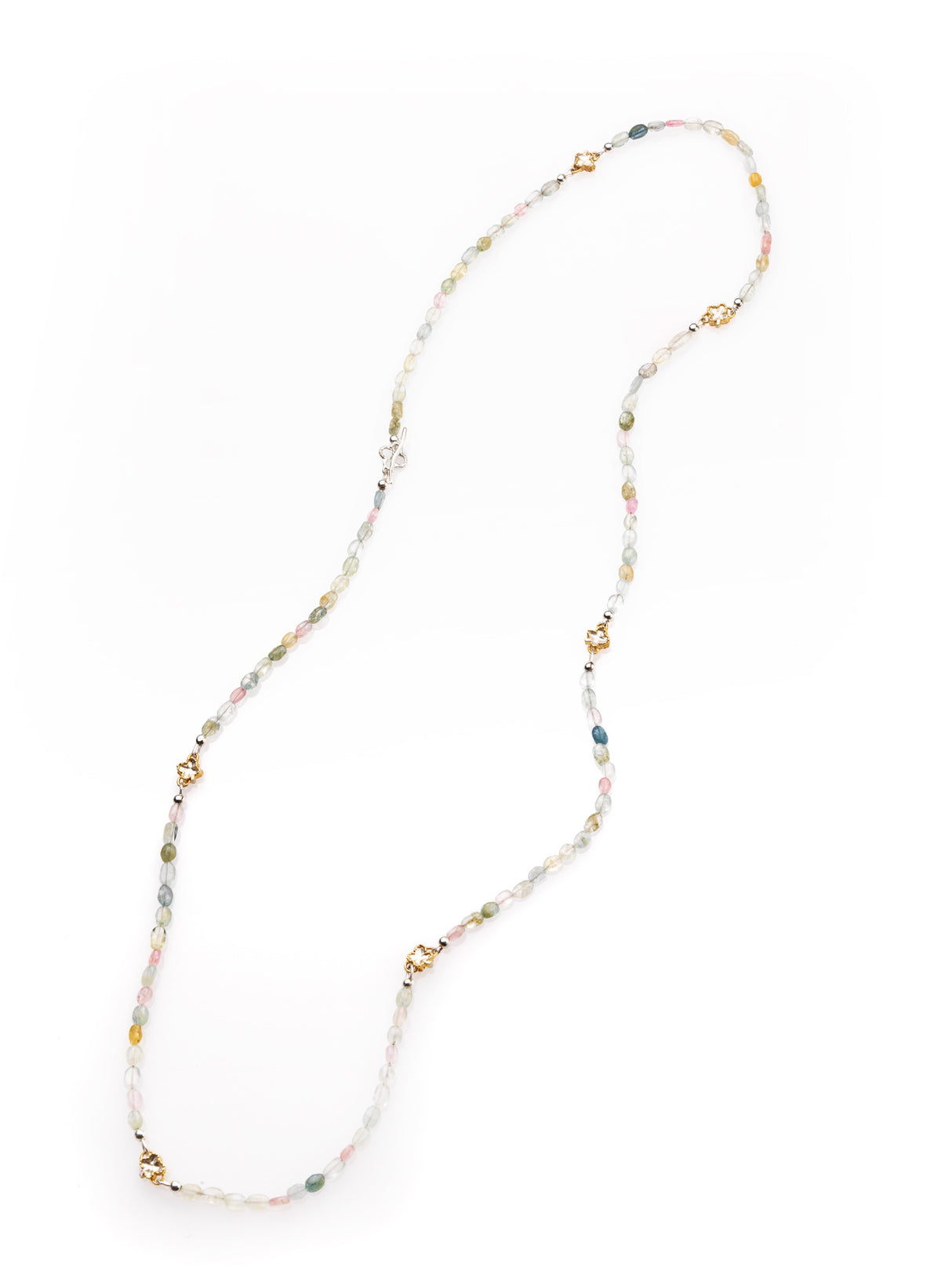 Long Aquamarine and Clover neckalce - Kathryn Rebecca