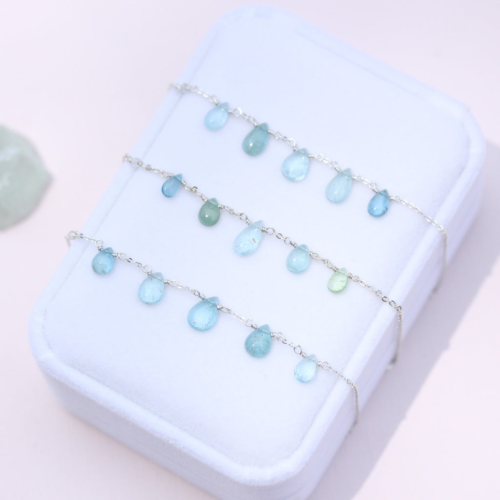 Aquamarine Necklace - 5 stone