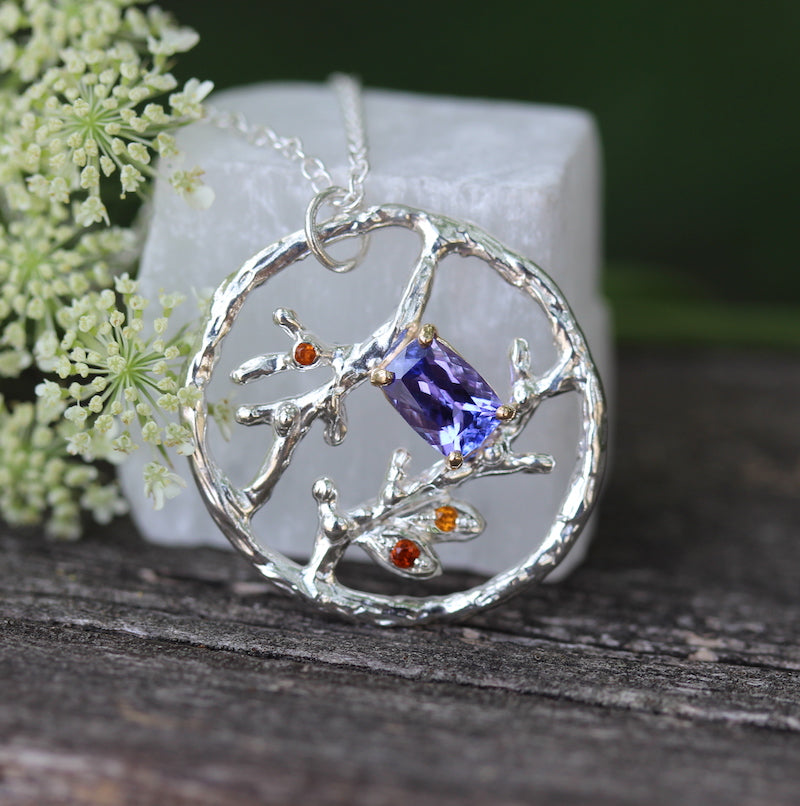 branch birthstone neckace