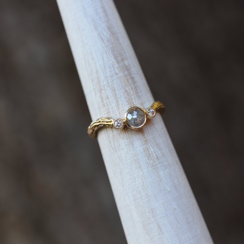 Rose cut diamond branch Engagement ring - Kathryn Rebecca