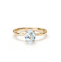 Aquamarine ring on white background