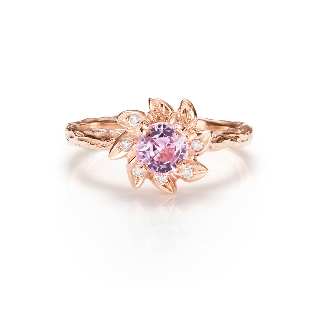 Leaf Halo Ring - Kathryn Rebecca