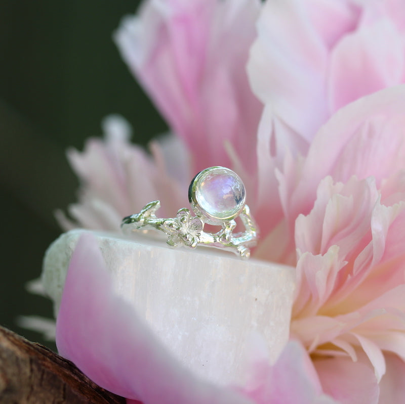 Moonstone birthstone ring