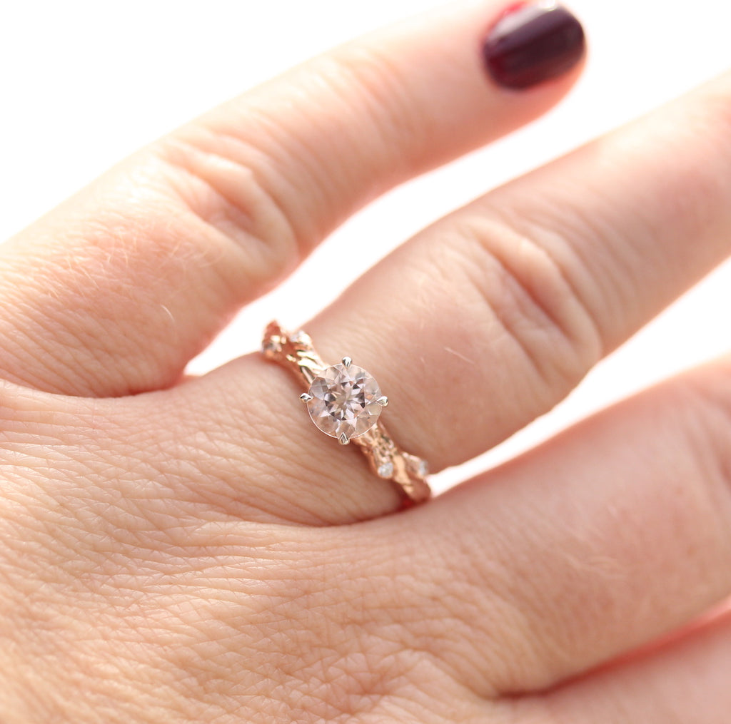 Rose gold ring with morganite
