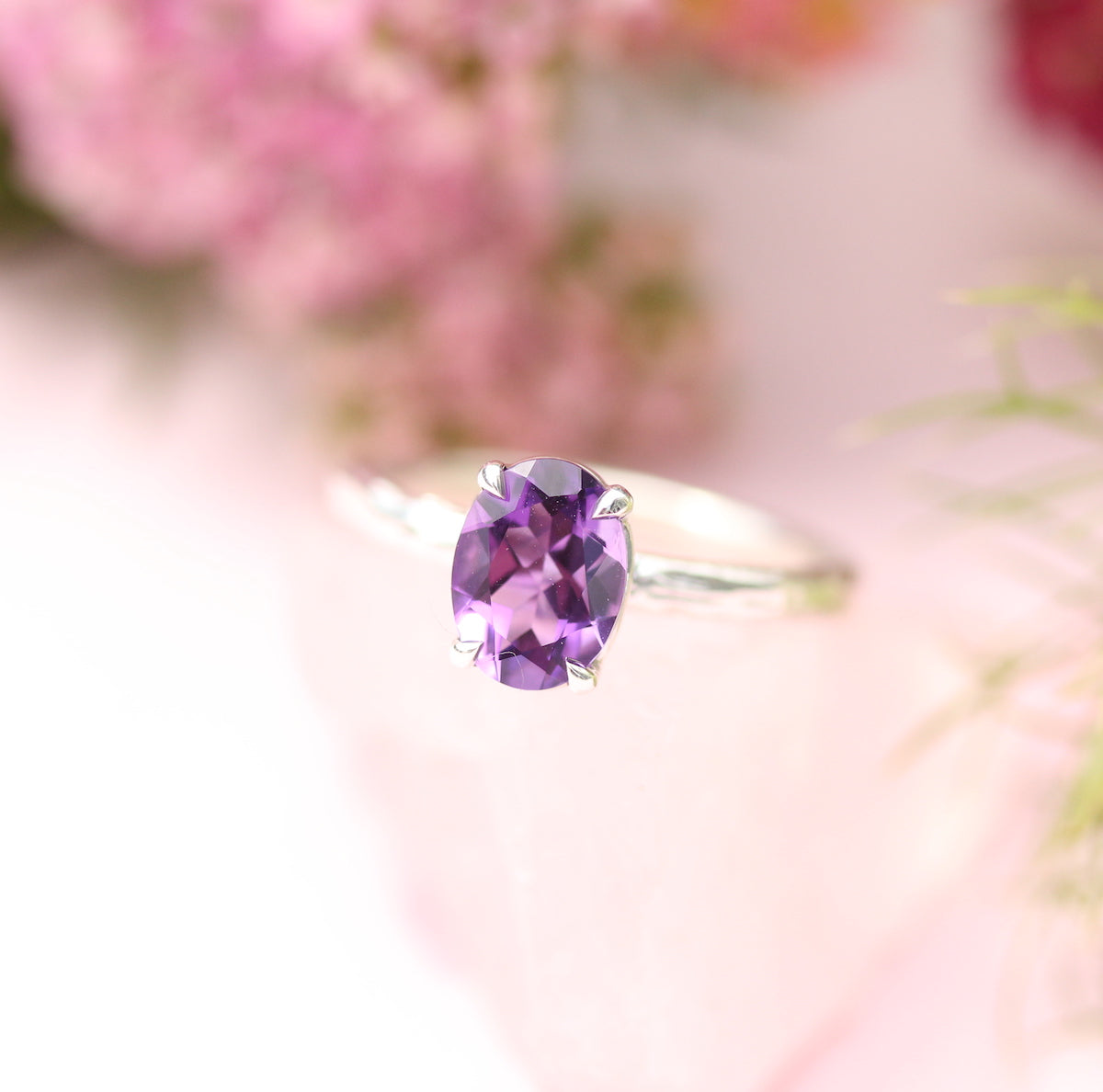 amethyst oval ring by jewelry designer kathryn rebecca