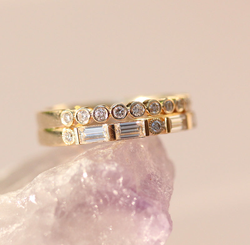 baguette and round diamond ring