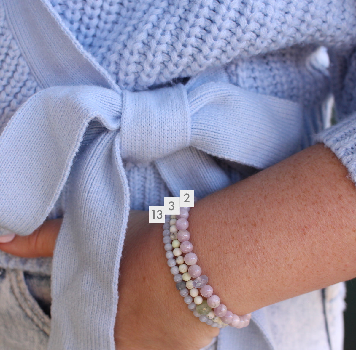 Gemstone stacking bracelets