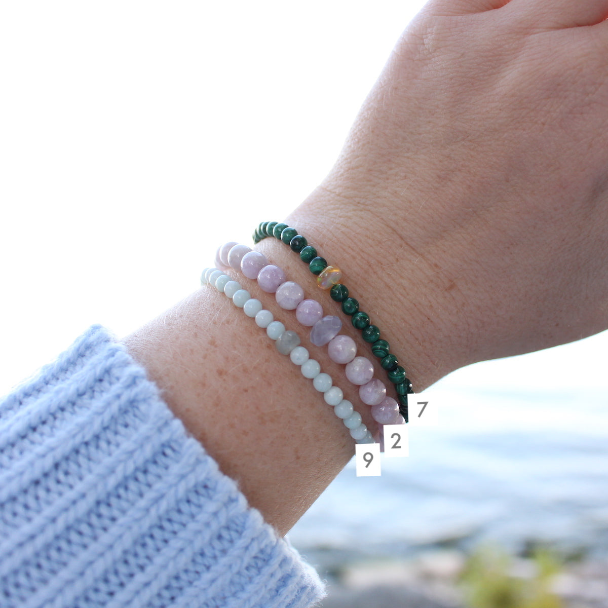 Gemstone stacking bracelets