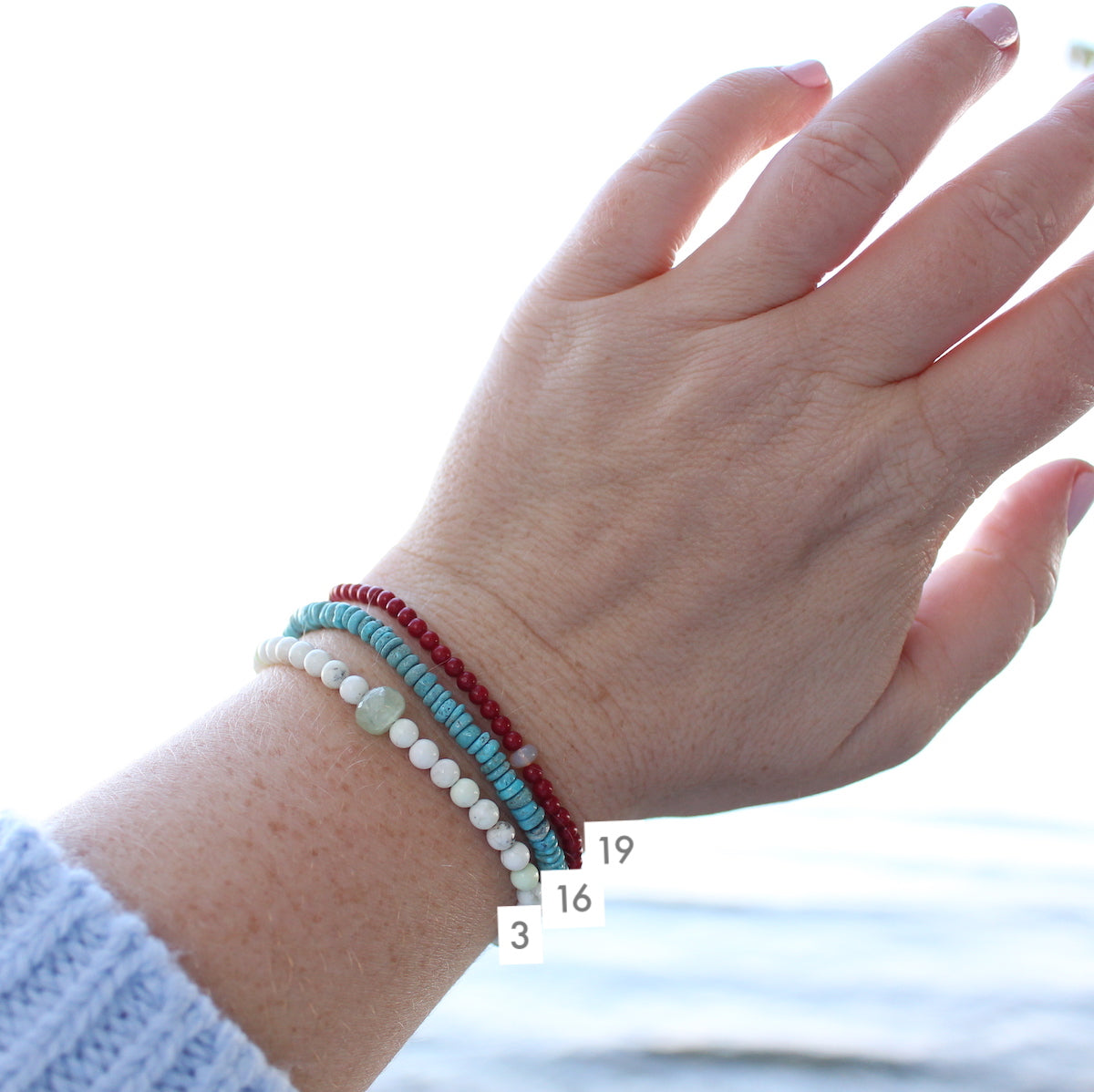 Gemstone stacking bracelets