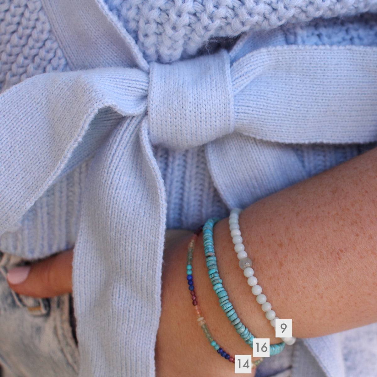 Gemstone stacking bracelets