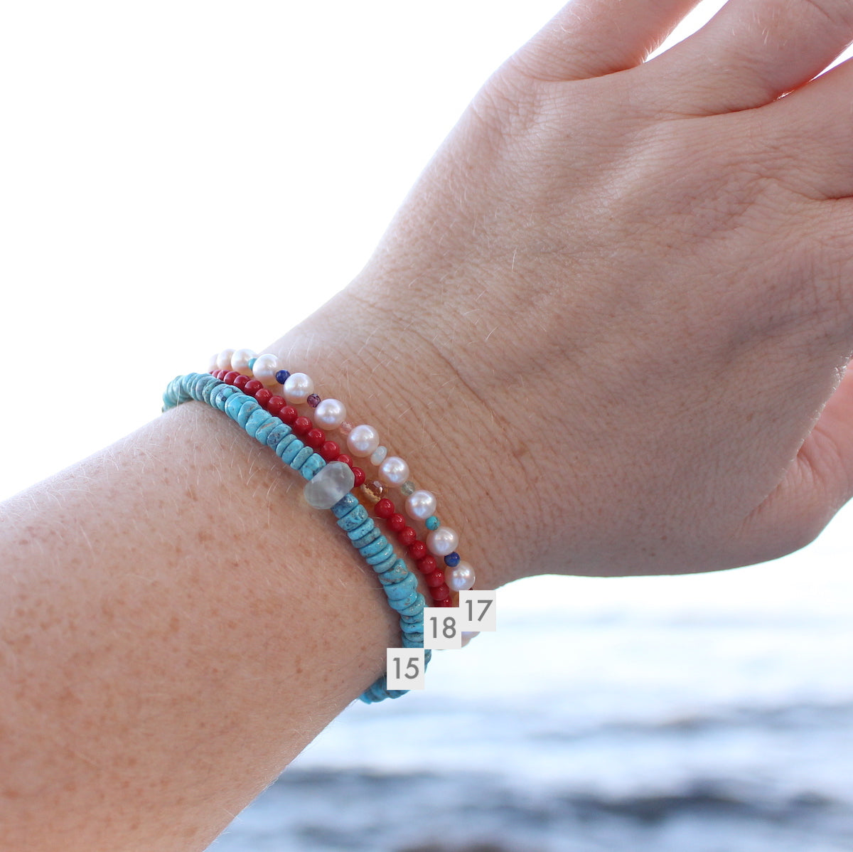 Gemstone stacking bracelets