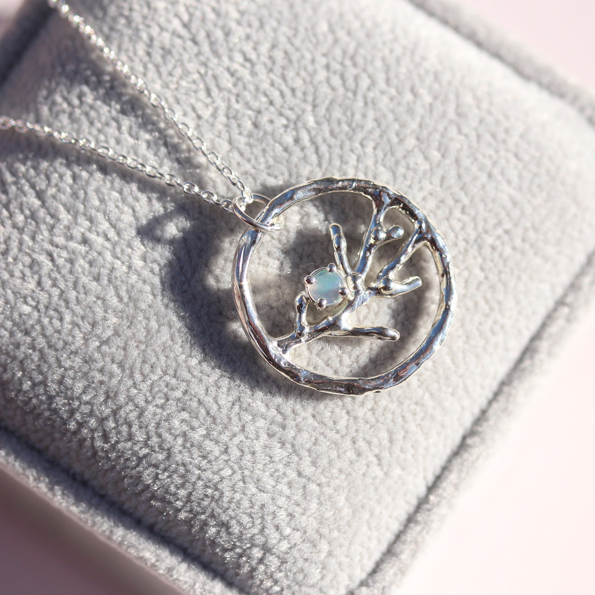 Large Circle pendant - Blooming branches