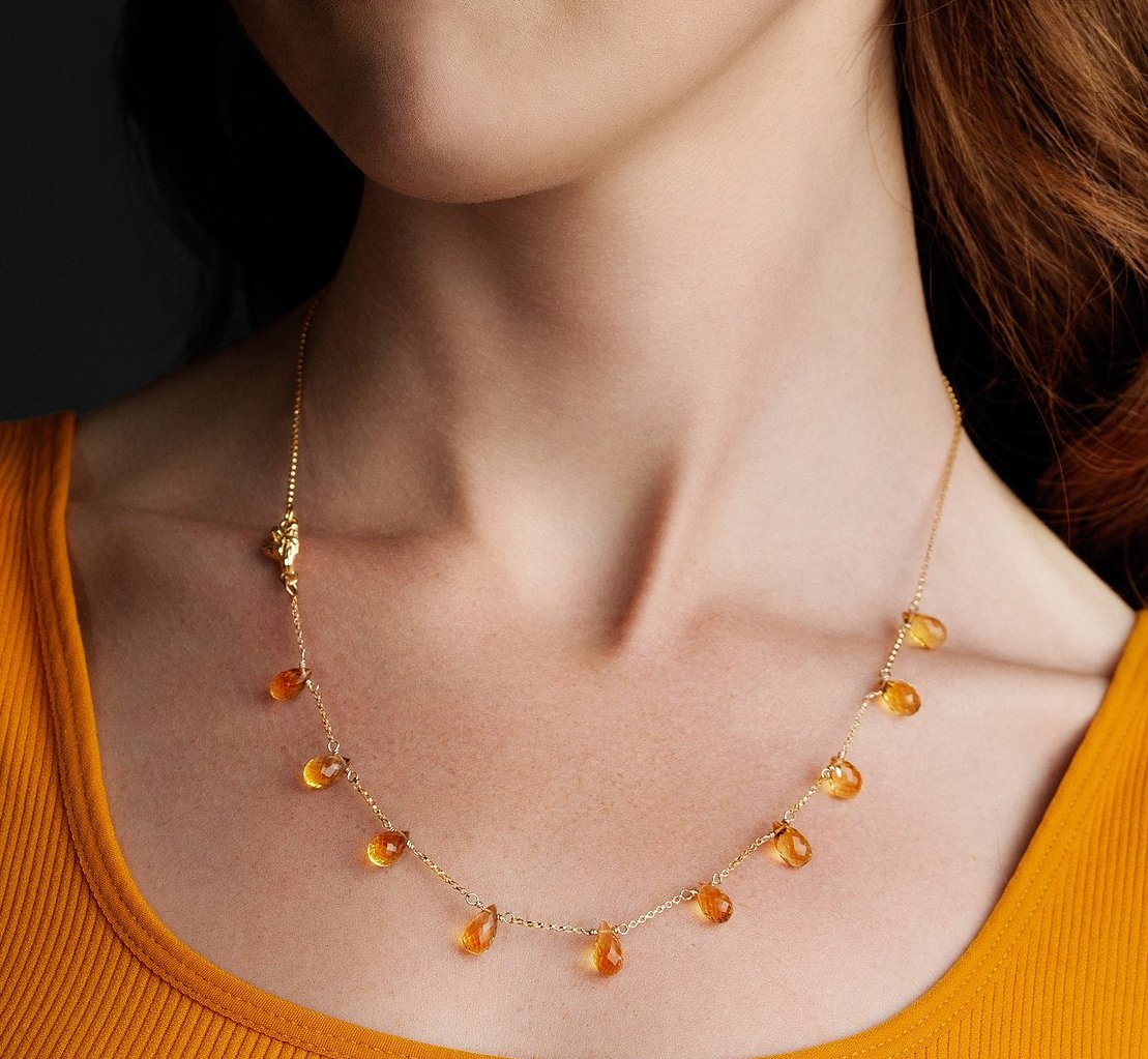 Destined Pinecone - Citrine necklace