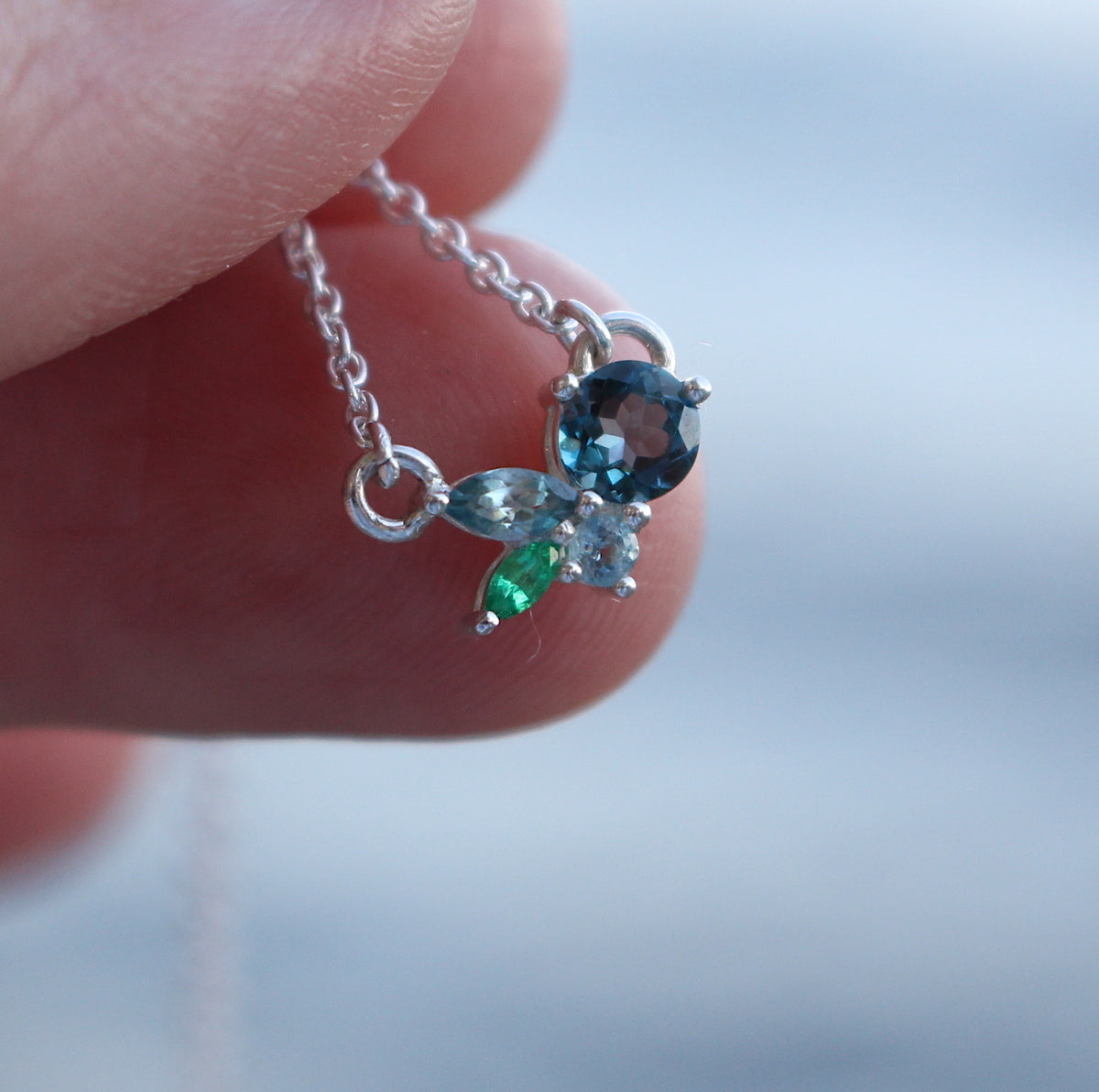 cluster gemstone necklace