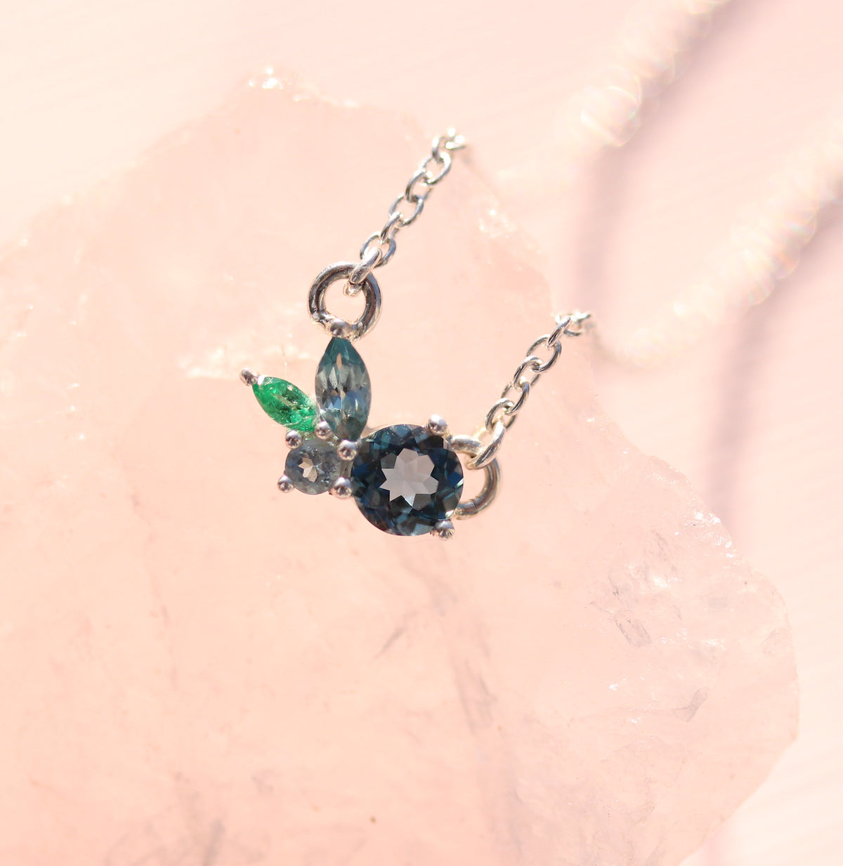 cluster gemstone necklace