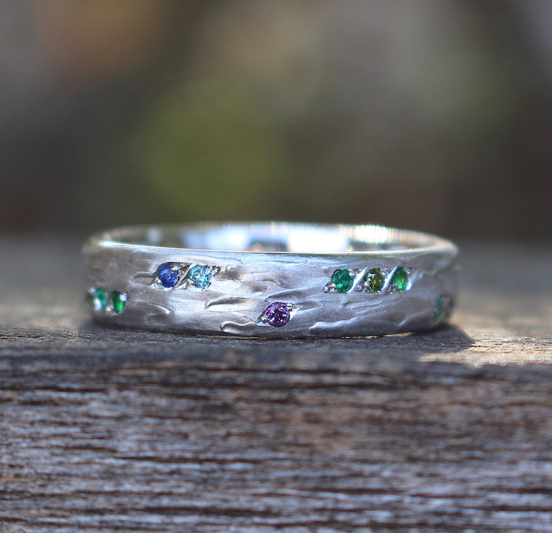 water inspired wedding band