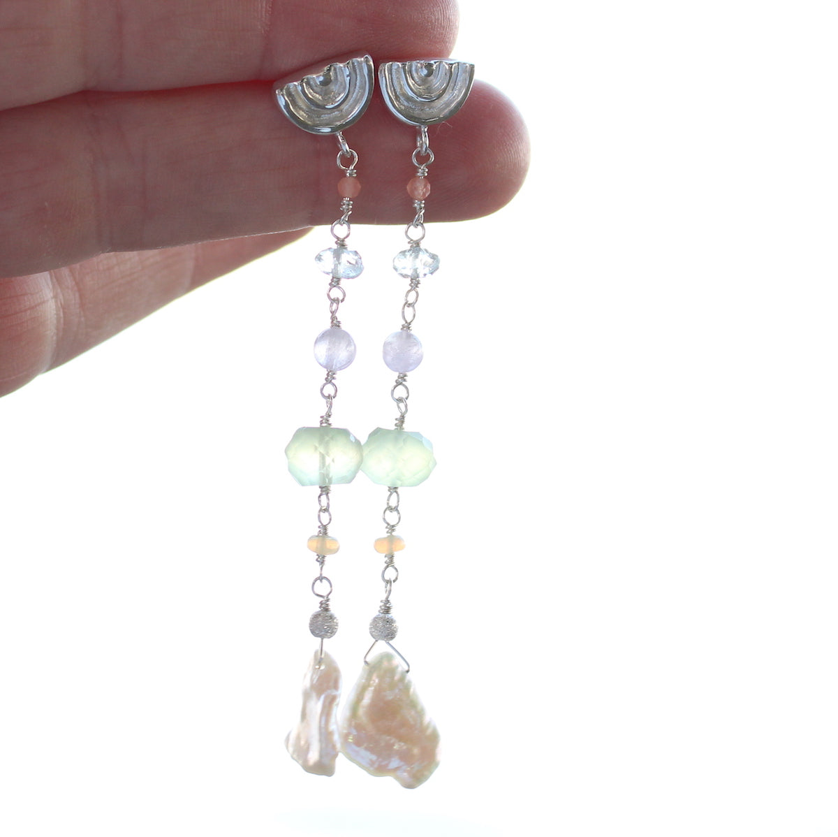 drop gemstone earrings