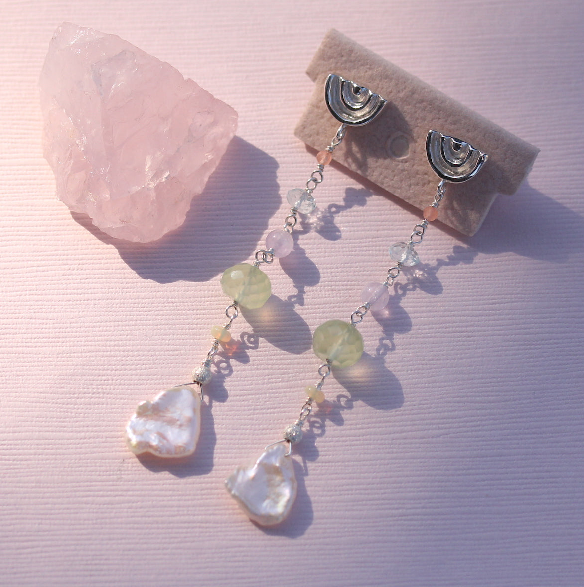 drop gemstone earrings