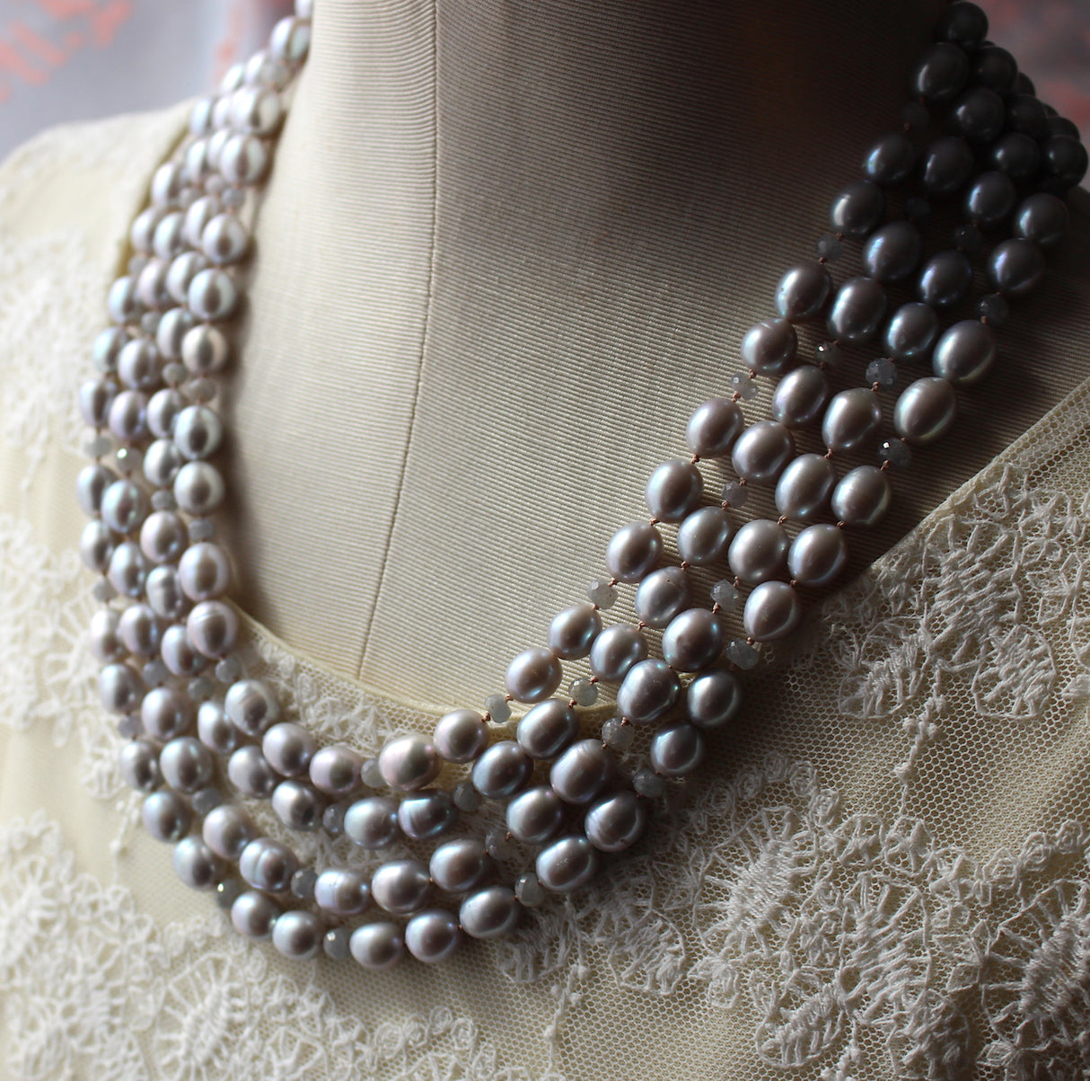 Multi Strand Pearl Necklace - Kathryn Rebecca