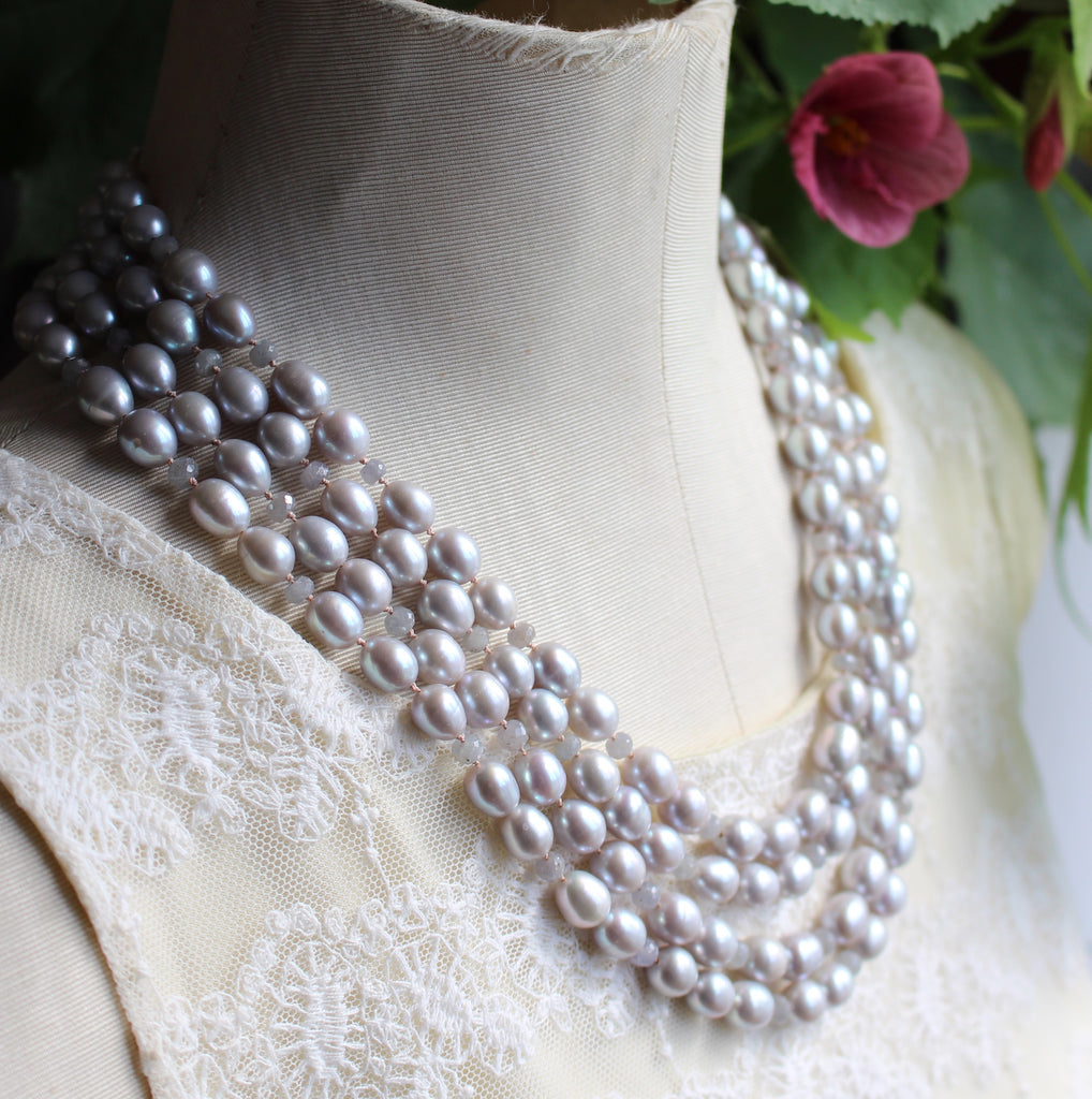 Multi Strand Pearl Necklace - Kathryn Rebecca