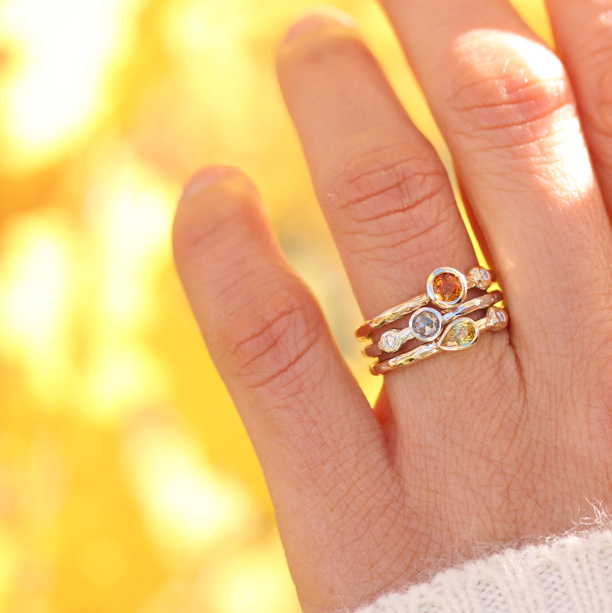 Citrine stacking ring