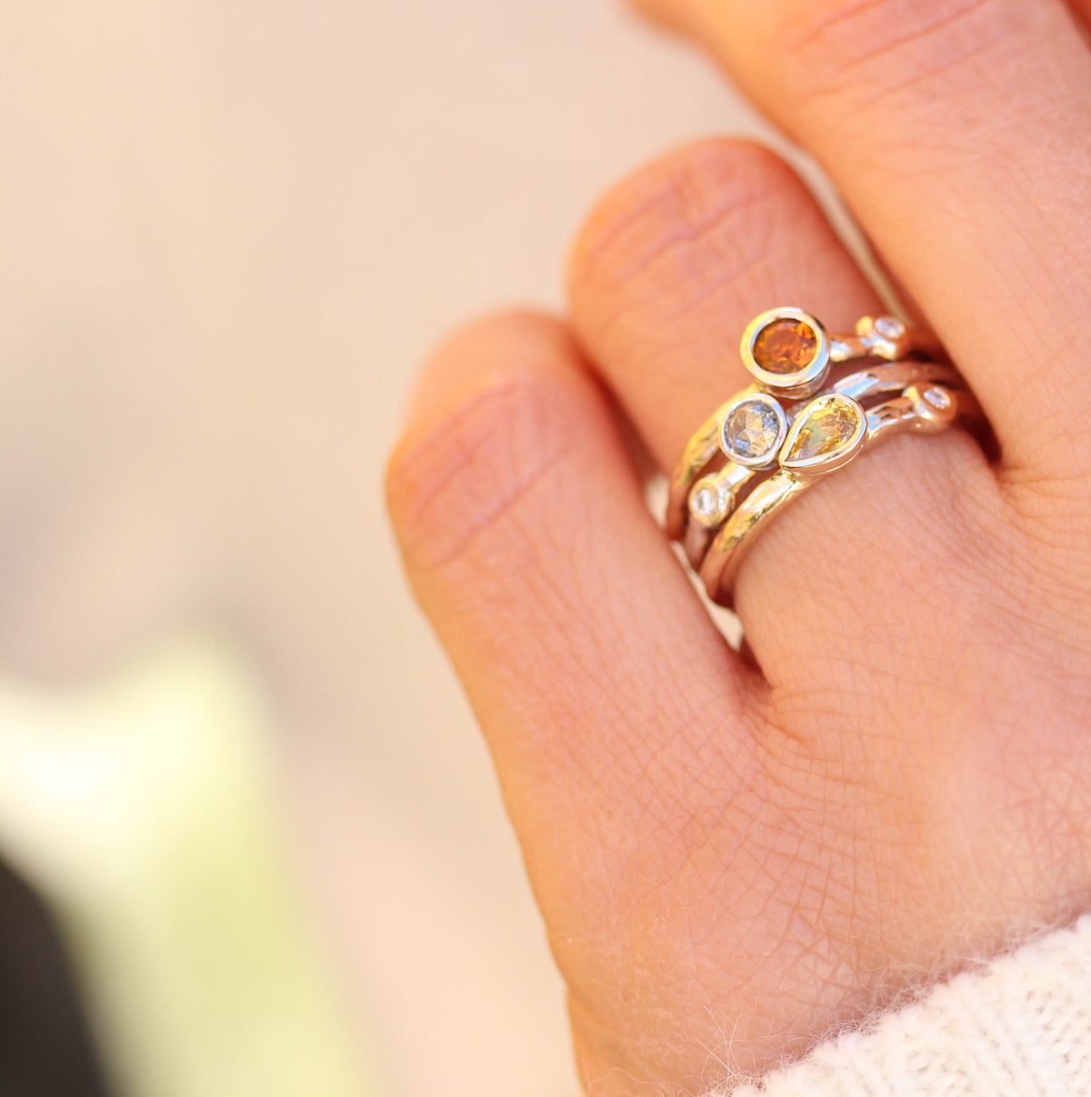 Citrine stacking ring