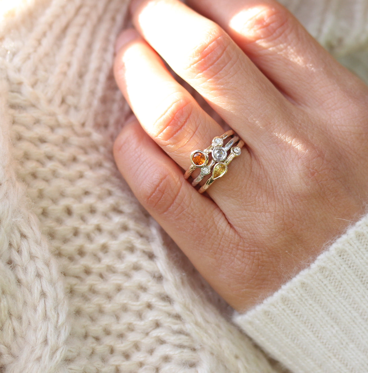 Citrine stacking ring