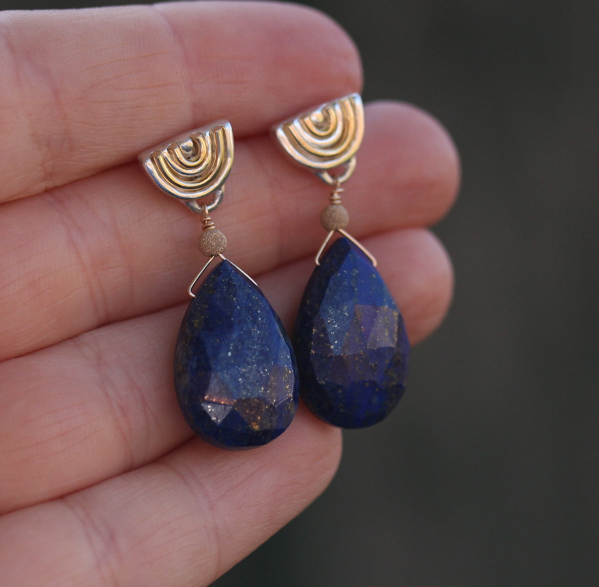 Lapis drop earring