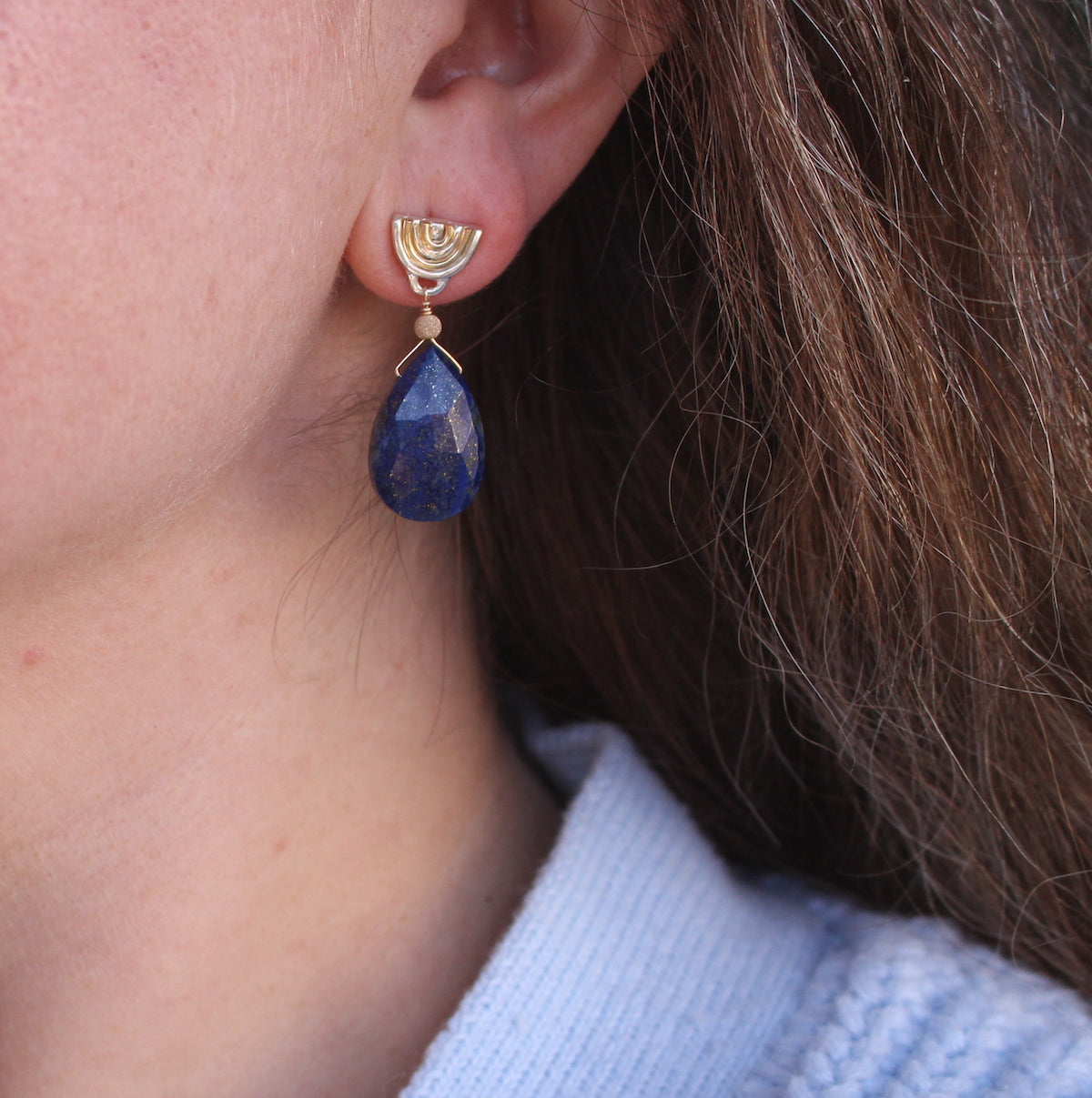 Lapis drop earring